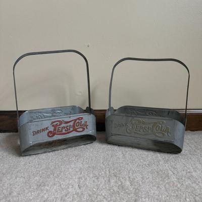 LOT 3B: Vintage Metal Pepsi Cola Bottle Holders