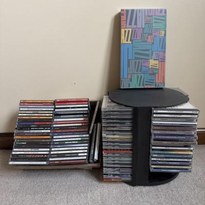 LOT 5B: Large Collection of CDs w/ Rotating CD Rack