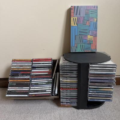 LOT 5B: Large Collection of CDs w/ Rotating CD Rack