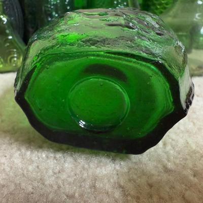 LOT 6B: Collection of Green Glass Bottles & More