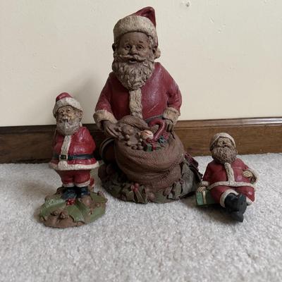 LOT 9B: Tom Clark Santa Sculptures - 1984 Santa III, Mr Claus & Lil' Santa