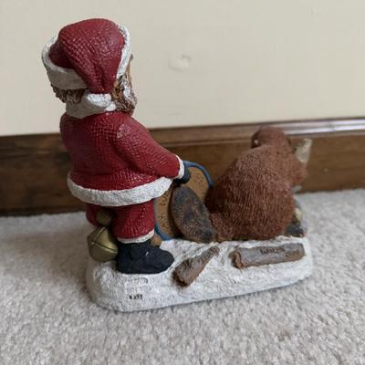 LOT 10B: Tom Clark Santa Sculptures - 1991 Down with a Sound & Cairn Christmas 2000