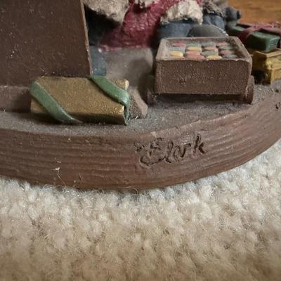 LOT 10B: Tom Clark Santa Sculptures - 1991 Down with a Sound & Cairn Christmas 2000