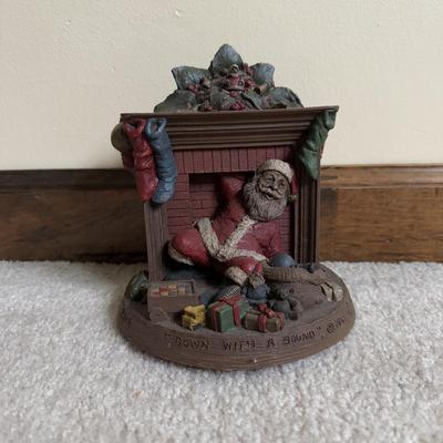 LOT 10B: Tom Clark Santa Sculptures - 1991 Down with a Sound & Cairn Christmas 2000