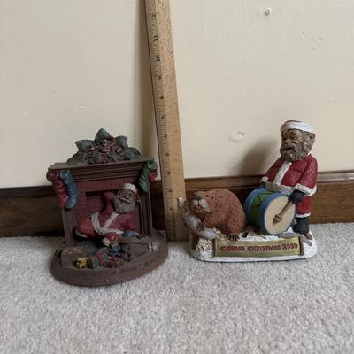 LOT 10B: Tom Clark Santa Sculptures - 1991 Down with a Sound & Cairn Christmas 2000