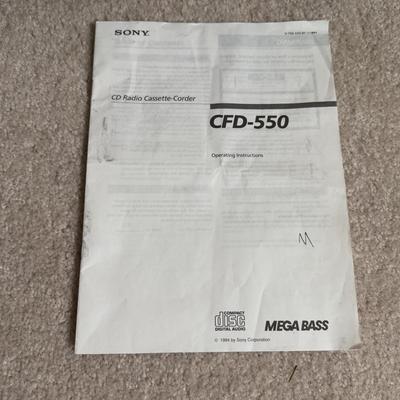 LOT 13B: Sony CD Radio Cassette-Corder Model No CFD-ZW755