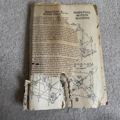 LOT 16B: Three Vintage Tinker Toy Tubes w/ Instructions & Many Pieces