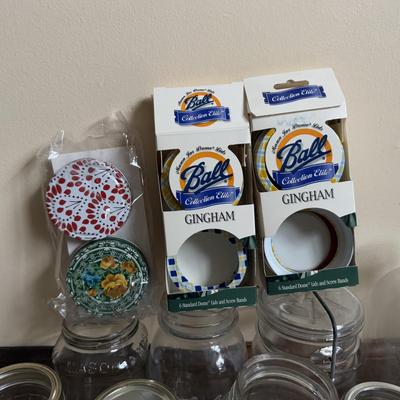 LOT 18B: Mason Jars - Ball, Atlas & More w/ Stylish Lids and Ring Tops