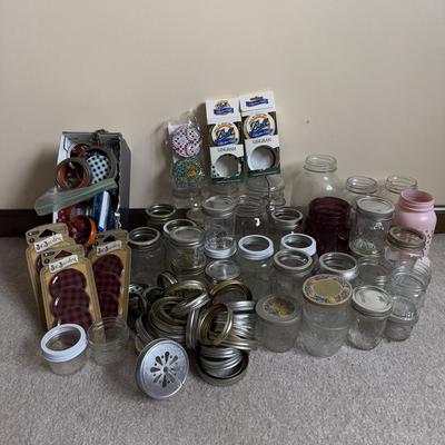 LOT 18B: Mason Jars - Ball, Atlas & More w/ Stylish Lids and Ring Tops