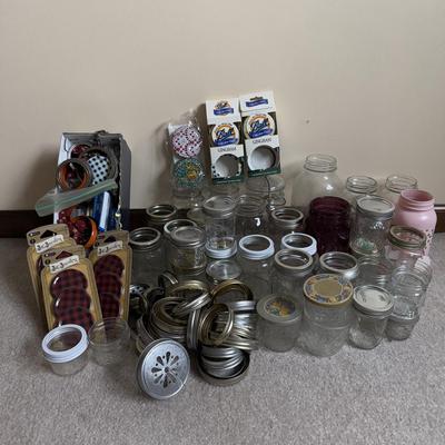 LOT 18B: Mason Jars - Ball, Atlas & More w/ Stylish Lids and Ring Tops
