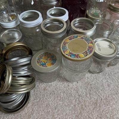 LOT 18B: Mason Jars - Ball, Atlas & More w/ Stylish Lids and Ring Tops