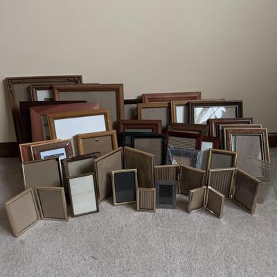 LOT 20B: Large Collection of Photo Frames - Wood, Metal, Folding & More