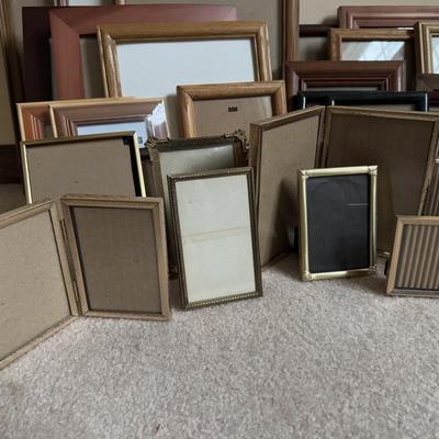 LOT 20B: Large Collection of Photo Frames - Wood, Metal, Folding & More