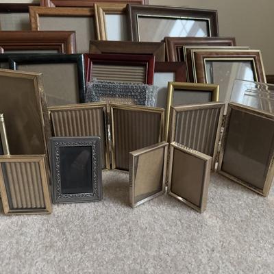 LOT 20B: Large Collection of Photo Frames - Wood, Metal, Folding & More