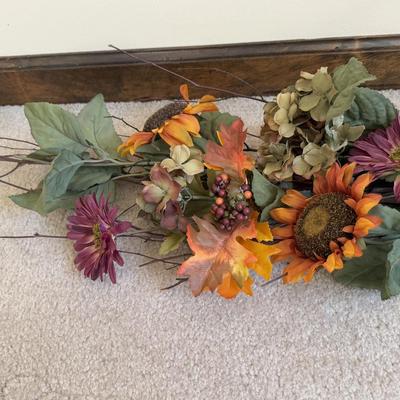 LOT 21B: Charlene Olson Embroidered Artwork, Florist Village House, Wreath in Box & More