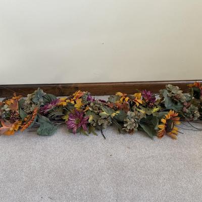 LOT 21B: Charlene Olson Embroidered Artwork, Florist Village House, Wreath in Box & More