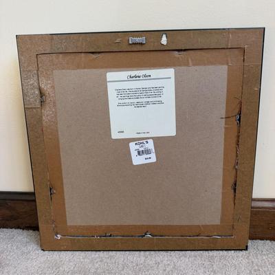 LOT 21B: Charlene Olson Embroidered Artwork, Florist Village House, Wreath in Box & More