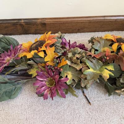 LOT 21B: Charlene Olson Embroidered Artwork, Florist Village House, Wreath in Box & More