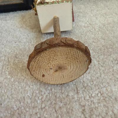 LOT 21B: Charlene Olson Embroidered Artwork, Florist Village House, Wreath in Box & More