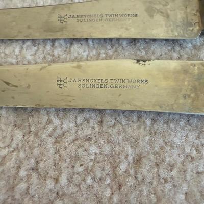 LOT 22B: Vintage J A Henckels Twinworks Soligen Germany Antler Handle Forks & Butter Knives