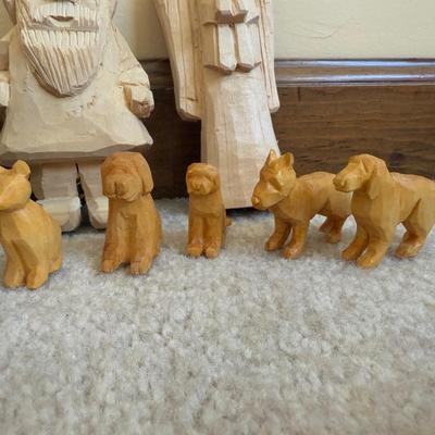 LOT 23B: Hand Carved Tom Pollock Wood Sculptures