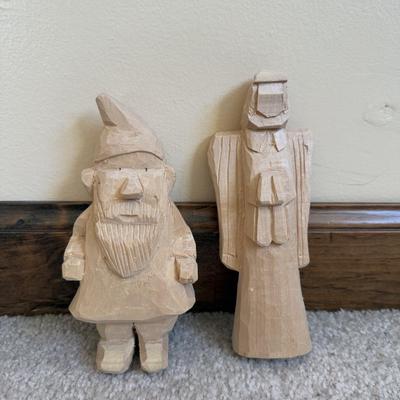 LOT 23B: Hand Carved Tom Pollock Wood Sculptures