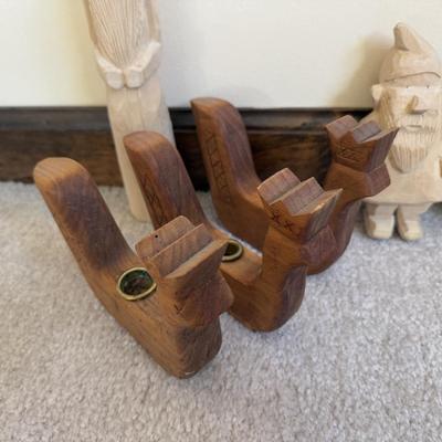 LOT 23B: Hand Carved Tom Pollock Wood Sculptures