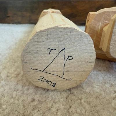 LOT 23B: Hand Carved Tom Pollock Wood Sculptures