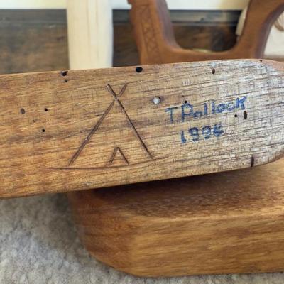 LOT 23B: Hand Carved Tom Pollock Wood Sculptures