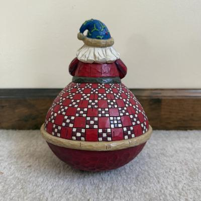 LOT 24B: Christmas Jim Shore Heartwood Creek - Gather ‘Round Roly Poly Santa & May Peace Fill Your Heart Angel