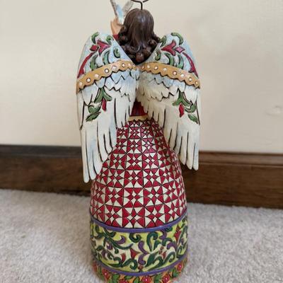 LOT 24B: Christmas Jim Shore Heartwood Creek - Gather ‘Round Roly Poly Santa & May Peace Fill Your Heart Angel