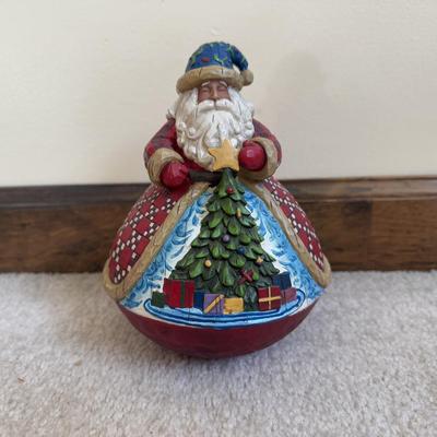 LOT 24B: Christmas Jim Shore Heartwood Creek - Gather ‘Round Roly Poly Santa & May Peace Fill Your Heart Angel