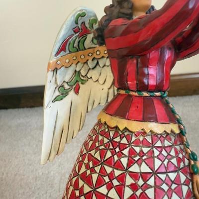 LOT 24B: Christmas Jim Shore Heartwood Creek - Gather ‘Round Roly Poly Santa & May Peace Fill Your Heart Angel