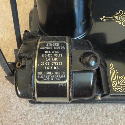 LOT 25B: Singer Portable Electric Sewing Machine 221-1 w/ Accessories