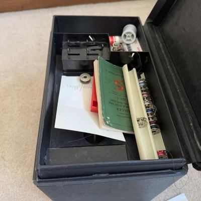 LOT 25B: Singer Portable Electric Sewing Machine 221-1 w/ Accessories