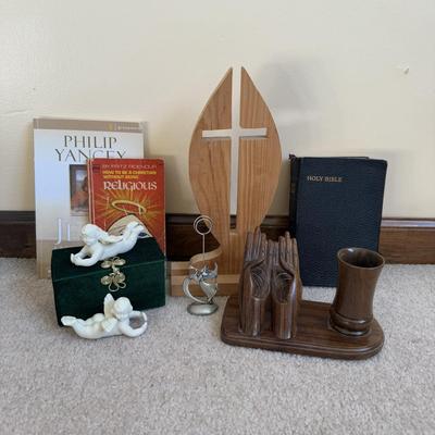 LOT 26B: Religious Home Decor & Books