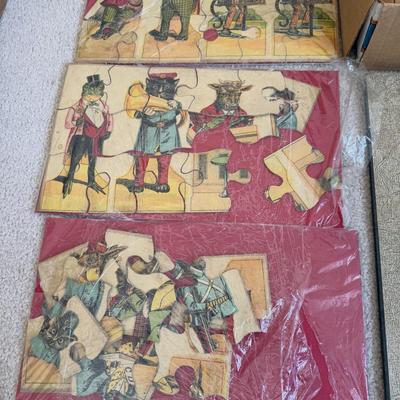 LOT 27B: Vintage 1950s Monopoly, 1970s Triple Yahtzee & c1950s-60s Kids Puzzles