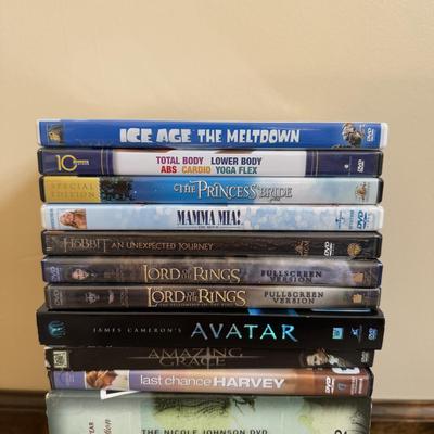 LOT 31B: Panasonic DVD/CD Player Model DVD-RV27 w/ Collection of DVDs - Avatar, Mamma Mia, Lord of the Rings & More