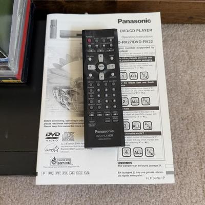 LOT 31B: Panasonic DVD/CD Player Model DVD-RV27 w/ Collection of DVDs - Avatar, Mamma Mia, Lord of the Rings & More