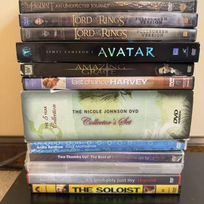 LOT 31B: Panasonic DVD/CD Player Model DVD-RV27 w/ Collection of DVDs - Avatar, Mamma Mia, Lord of the Rings & More