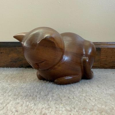 LOT 32B: Collection of Cat Figurines w/ Framed Needlepoint Portrait