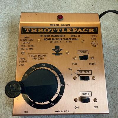 LOT 36B: Atlas HO Train Cars in Boxes, Throttlepack Model 501 Transformer w/ Box & More