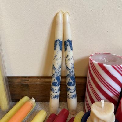 LOT 37B: Collection of Candlesticks & Candles - Williamsburg Stieff Pewter, Baldwin, Brass, Poole Pewter, Silver Plate & More