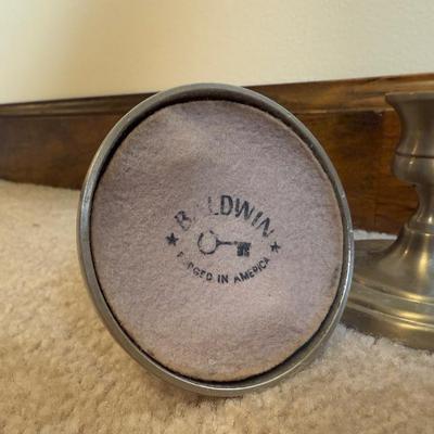 LOT 37B: Collection of Candlesticks & Candles - Williamsburg Stieff Pewter, Baldwin, Brass, Poole Pewter, Silver Plate & More