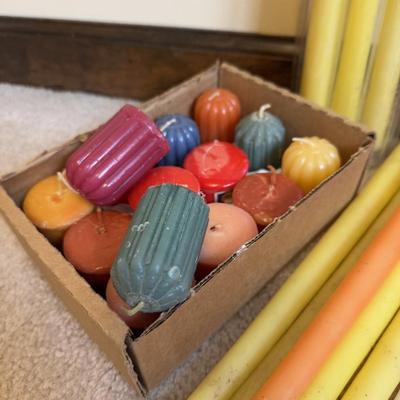 LOT 37B: Collection of Candlesticks & Candles - Williamsburg Stieff Pewter, Baldwin, Brass, Poole Pewter, Silver Plate & More