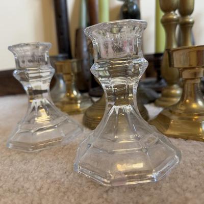 LOT 37B: Collection of Candlesticks & Candles - Williamsburg Stieff Pewter, Baldwin, Brass, Poole Pewter, Silver Plate & More
