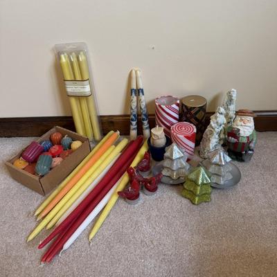 LOT 37B: Collection of Candlesticks & Candles - Williamsburg Stieff Pewter, Baldwin, Brass, Poole Pewter, Silver Plate & More