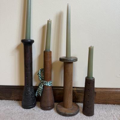 LOT 37B: Collection of Candlesticks & Candles - Williamsburg Stieff Pewter, Baldwin, Brass, Poole Pewter, Silver Plate & More