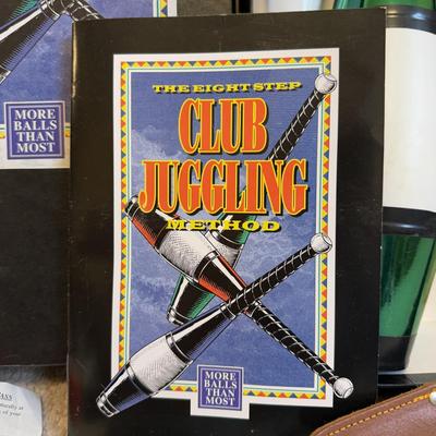 LOT 39B: Club Juggling Kit, Throwing Knife w/ Sheath, Yo-Yos, Diablo Spinner & More