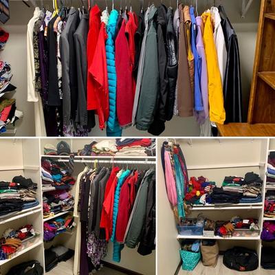 LOT 41 M: Closet Clear Out! Men & Women's Clothes, Dresses, Suits, Shoes, Scarves, Gloves, & More